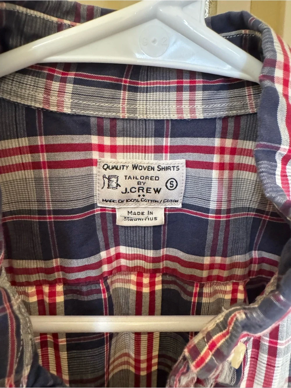 J.Crew Men’s Plaid Button Down Shirt 100% Cotton Small Red Blue White